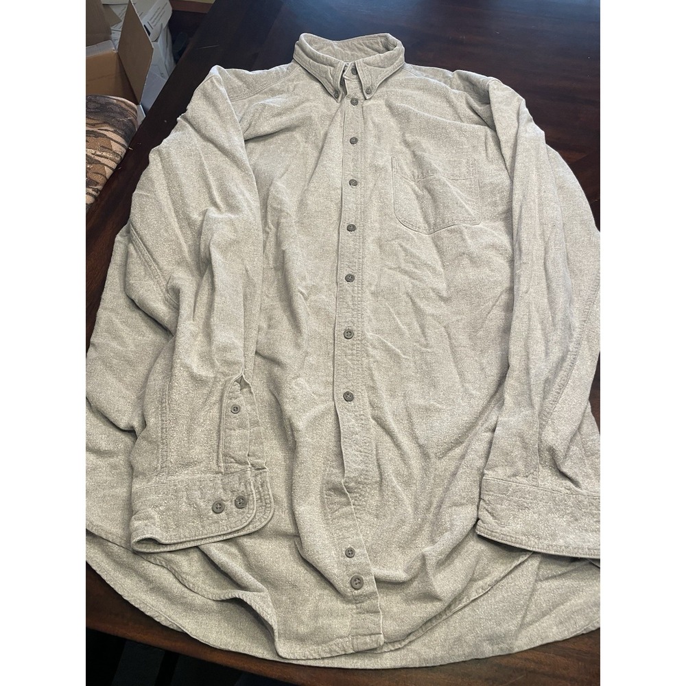 Vintage Woolrich Button Up Gray Flannel Pocket Long Sleeve Shirt  Mens XL Tall